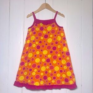 HANNA ANDERSSON VGUC 100% Cotton Polka Dot Ruffle Dress